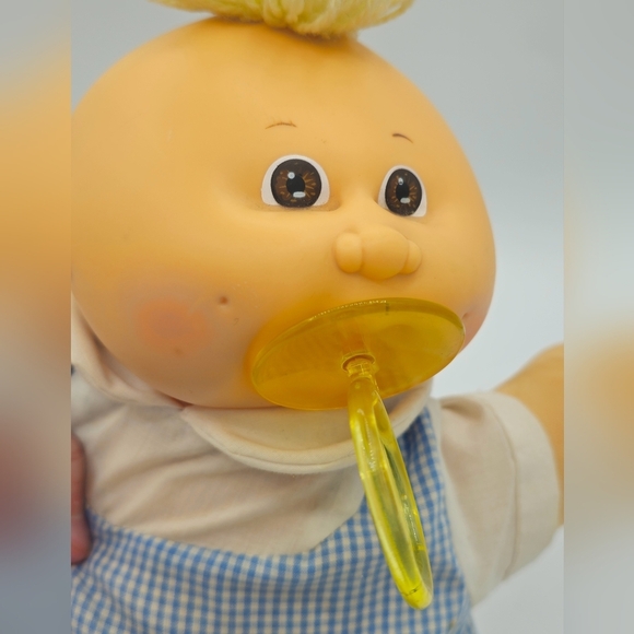 Vintage 1985 Cabbage Patch Kids Preemie Boy Blonde Hair Brown Eyes Baby Doll - Picture 9 of 16